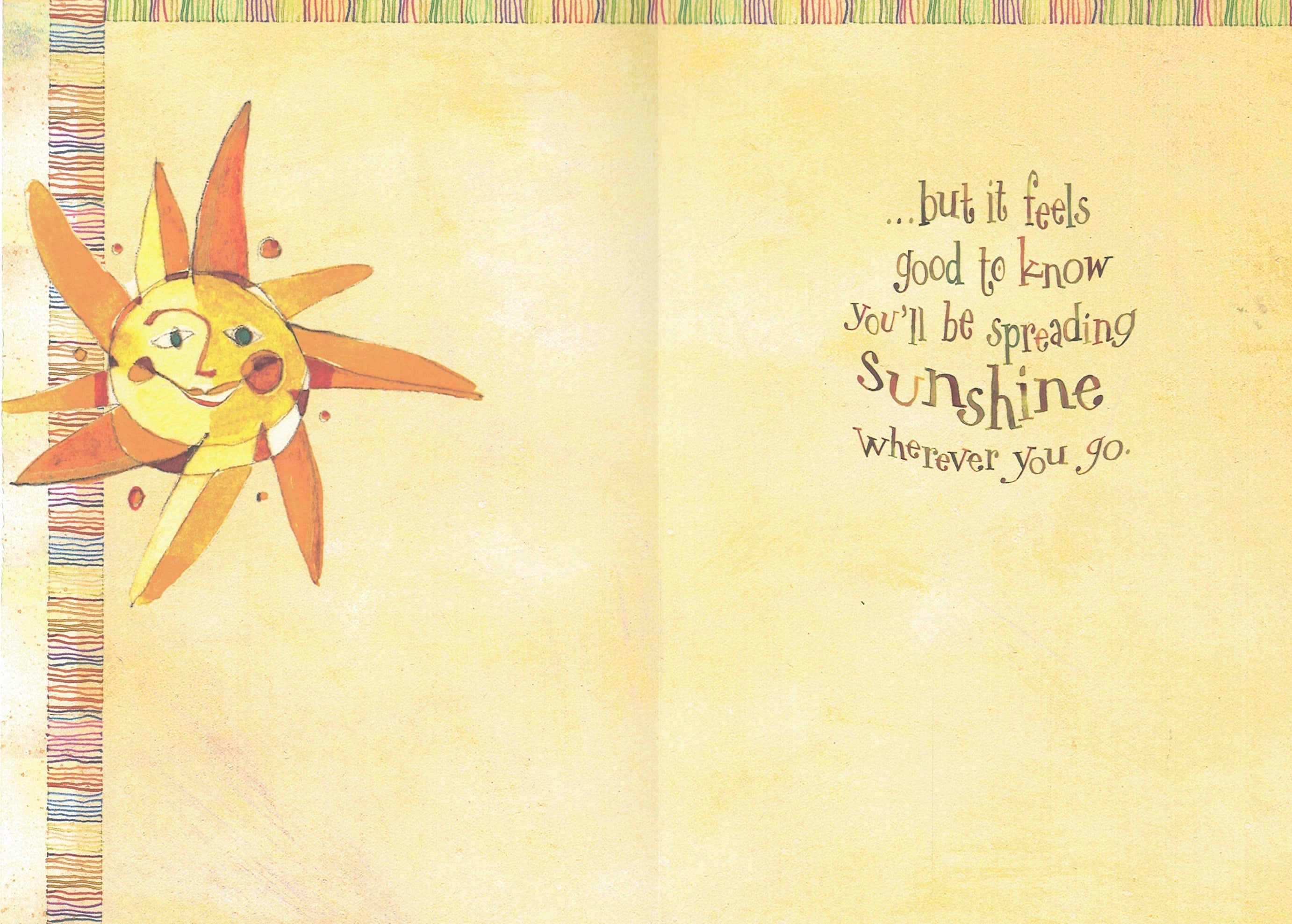 Spread Sunshine  - Goodbye  Card