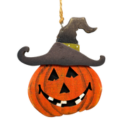 Witch Hat Jack O Lantern  Wooden Ornament