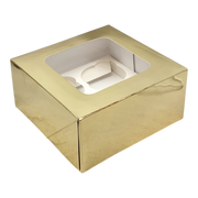 Bakery Box - 4 Cup Cakes or Cookies - Gold Foil
