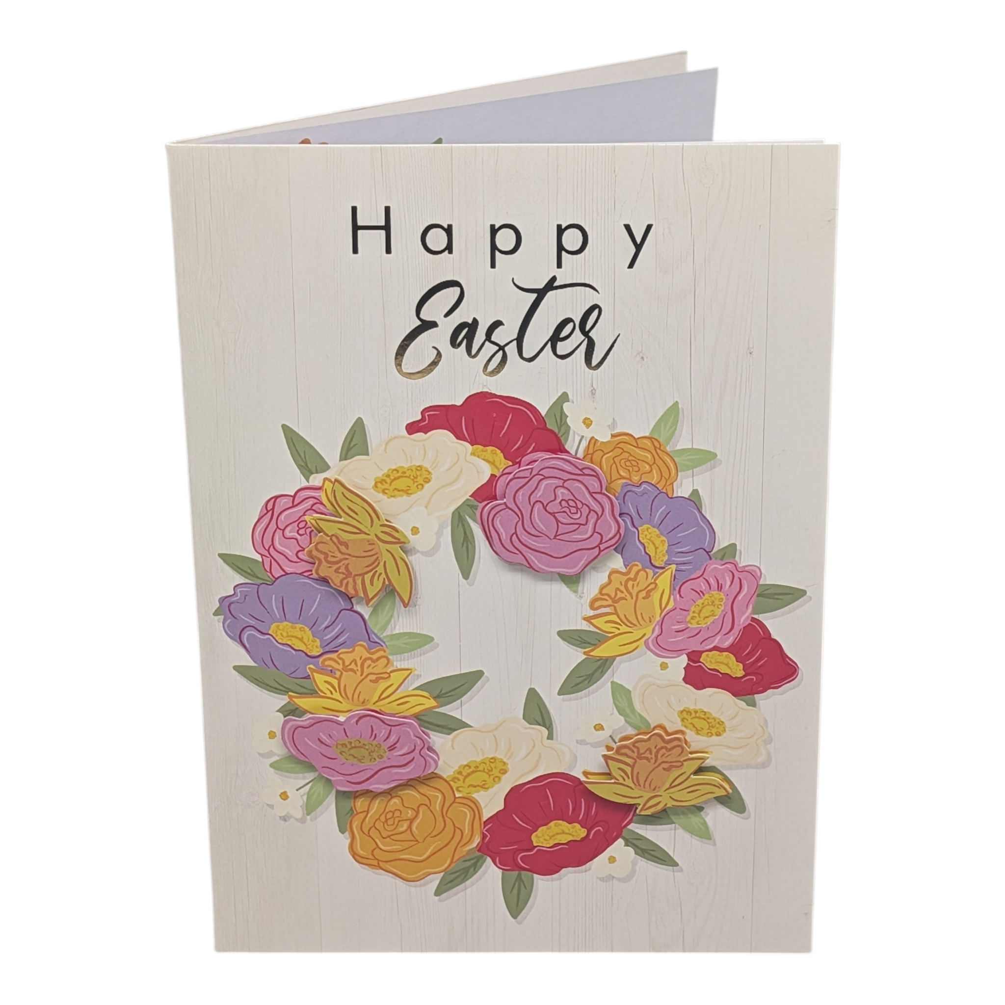 Floral Wreath Happy Easter Card