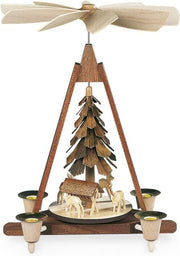 Hand-Crafted Wooden Pyramid, Feeding Deer