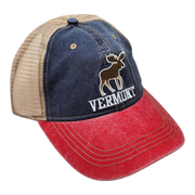 Two Tone Cap Vermont Moose - Red/Blue