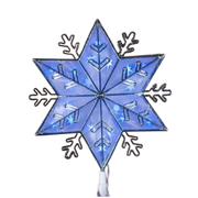Lighted Snowflake 10" Tree Topper - Blue