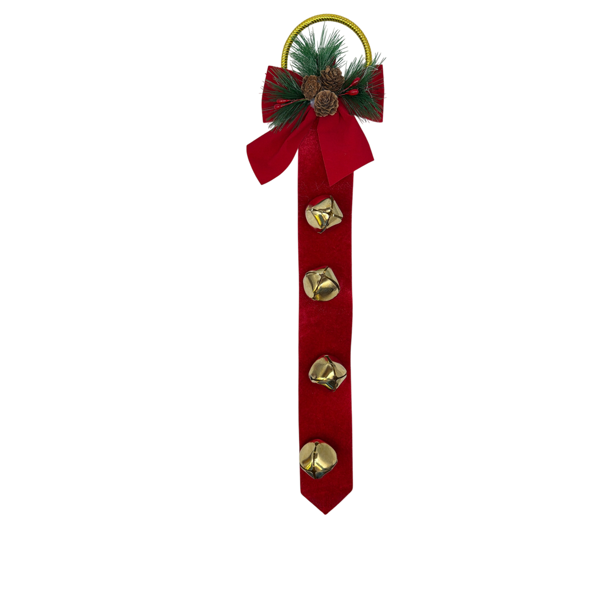 Red Door Hanger With Gold Bells