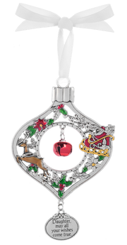 Jingle Bell Ornament - Daughter, May all your wishes come true