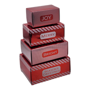4 Piece Treat Tower Interlocking Gift Boxes - Red