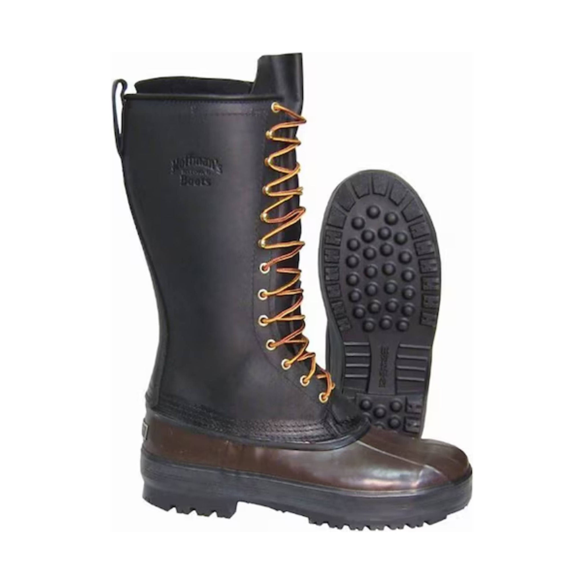 Hoffman Men's 14 Inch Mountaineer Double Insulated Plain Toe Pac Boots - Black/Brown by Lenny's Shoe & Apparel