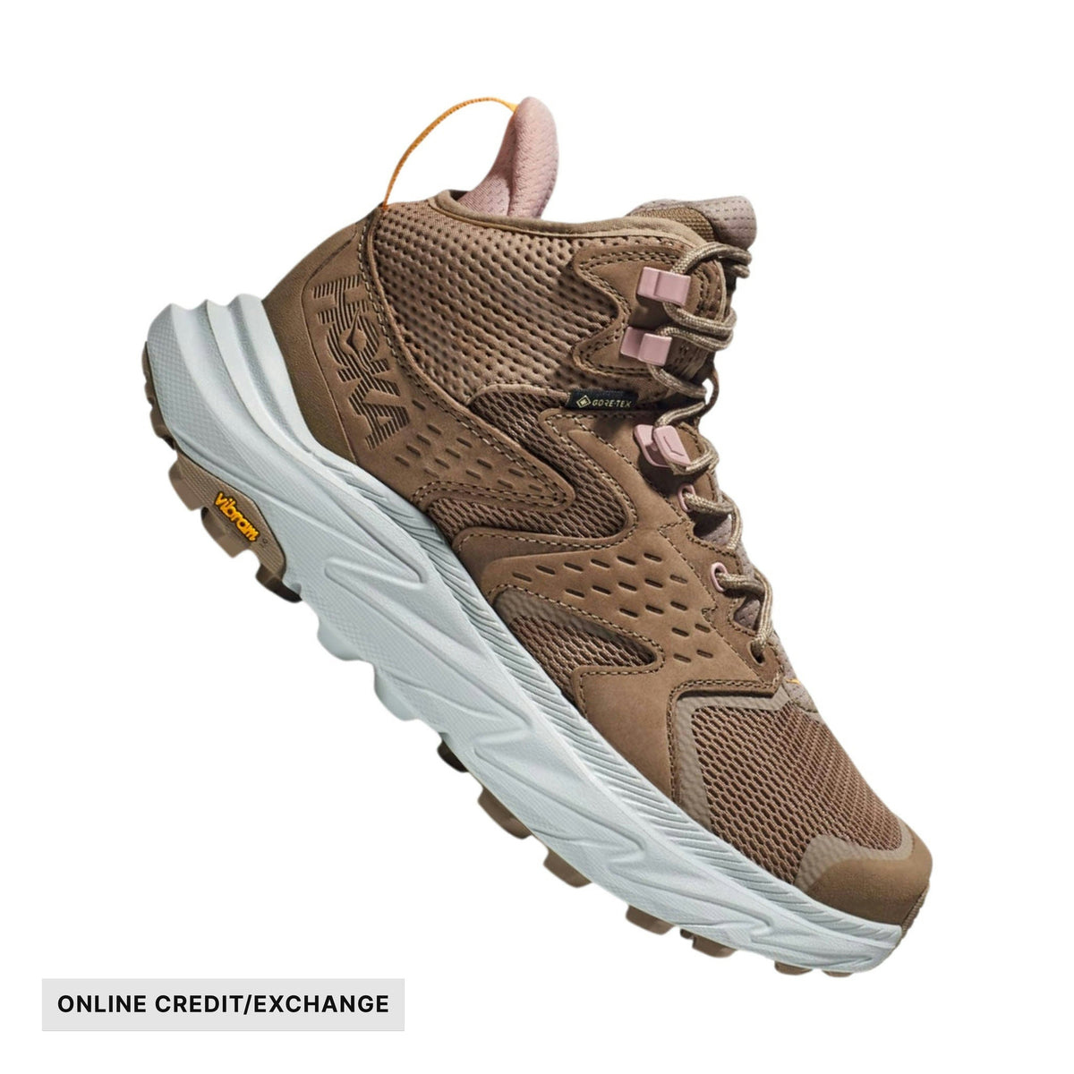 HOKA Women's Anacapa 2 Mid GTX Hiking Shoes - Dune/Ice Flow