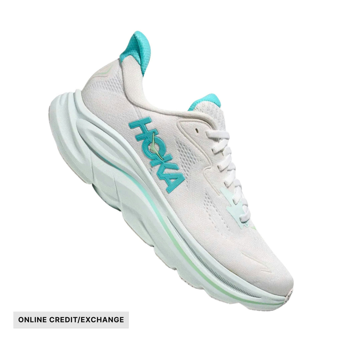 HOKA Women's Clifton 10 Running Shoes - White/ Cielo Blue