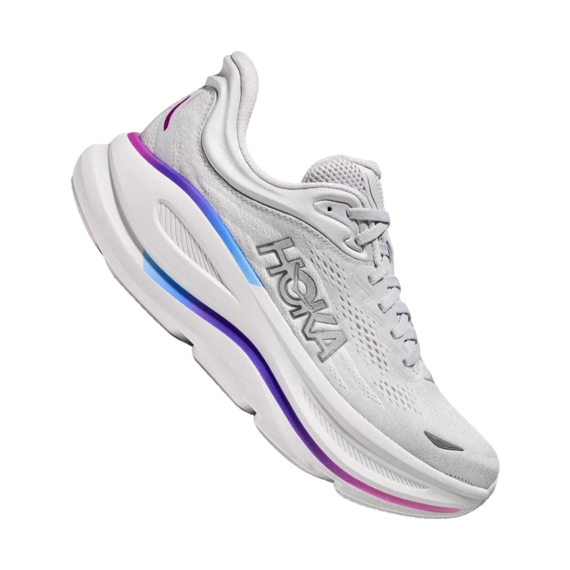 HOKA Women's Bondi 9 Running Shoes - Cosmic Grey/White by Lenny's Shoe & Apparel