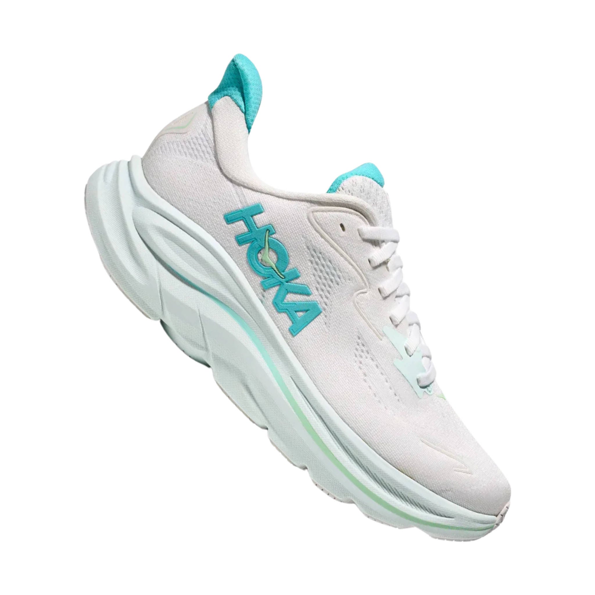HOKA Women's Clifton 10 Running Shoes - White/ Cielo Blue by Lenny's Shoe & Apparel