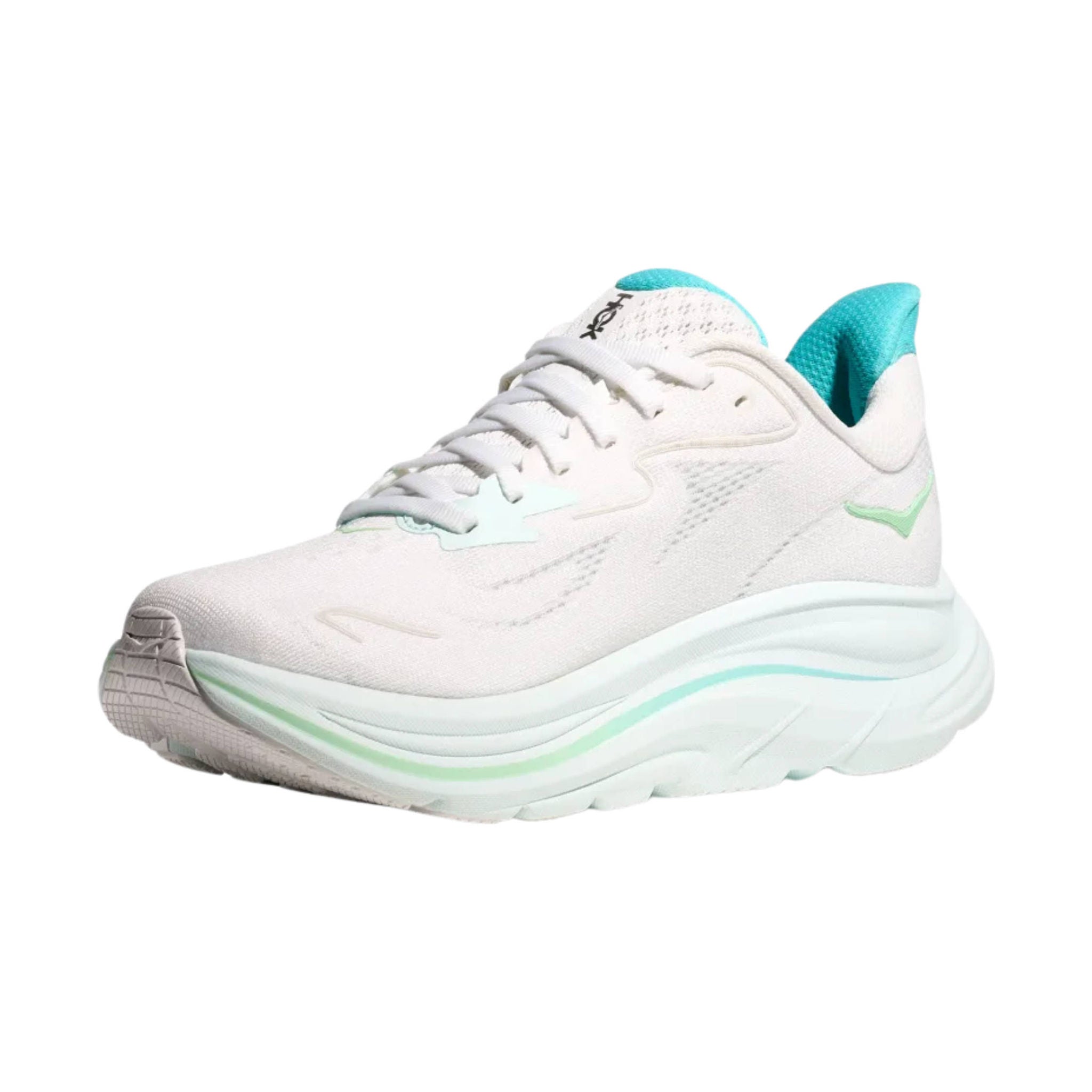 HOKA Women's Clifton 10 Running Shoes - White/ Cielo Blue by Lenny's Shoe & Apparel