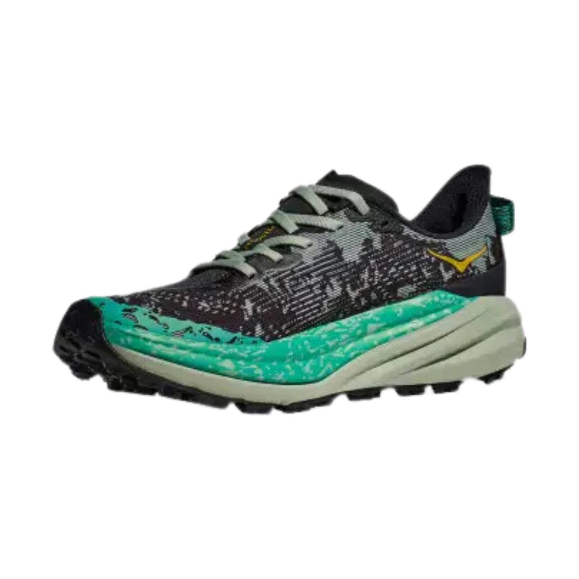 HOKA Women's Speedgoat 6 Trail Running Shoes - Black/ Aloe Vera by Lenny's Shoe & Apparel