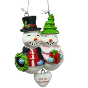 Snowman Couple 1st Christmas Ornament