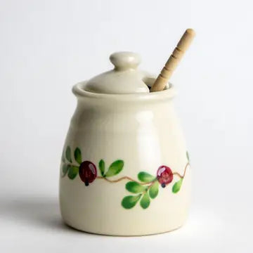 Honey Pot & Wooden Honey Stick
