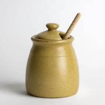 Honey Pot & Wooden Honey Stick