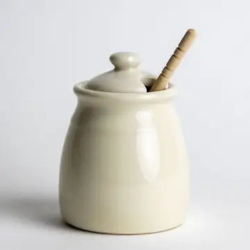 Honey Pot & Wooden Honey Stick