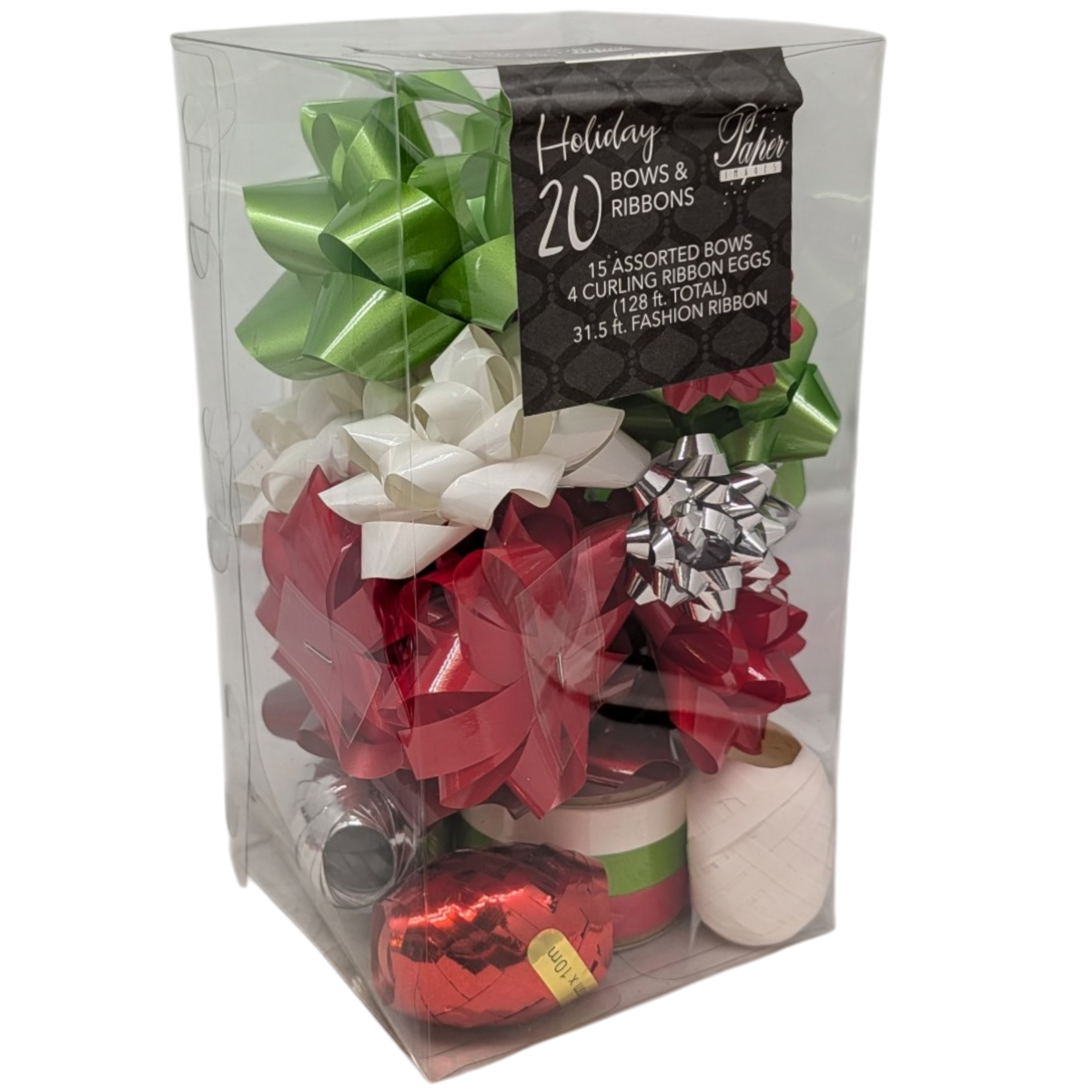 Holiday Ribbon And Bow Kit - Burgundy/Green/White