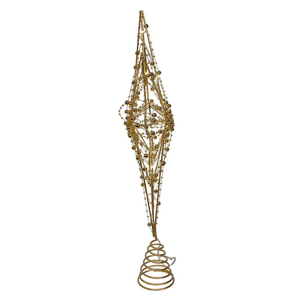 8-Point Gold Metal Star Treetop - 19.7 Inches