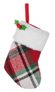 Mini Stocking Gift Card Holder - Multicolor Plaid