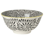 Stamped Pattern Bowl - 6" Black Vines by Homeportonline