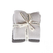 Dish Cloth - Square Cotton Knit Grey Set of 2 by Homeportonline