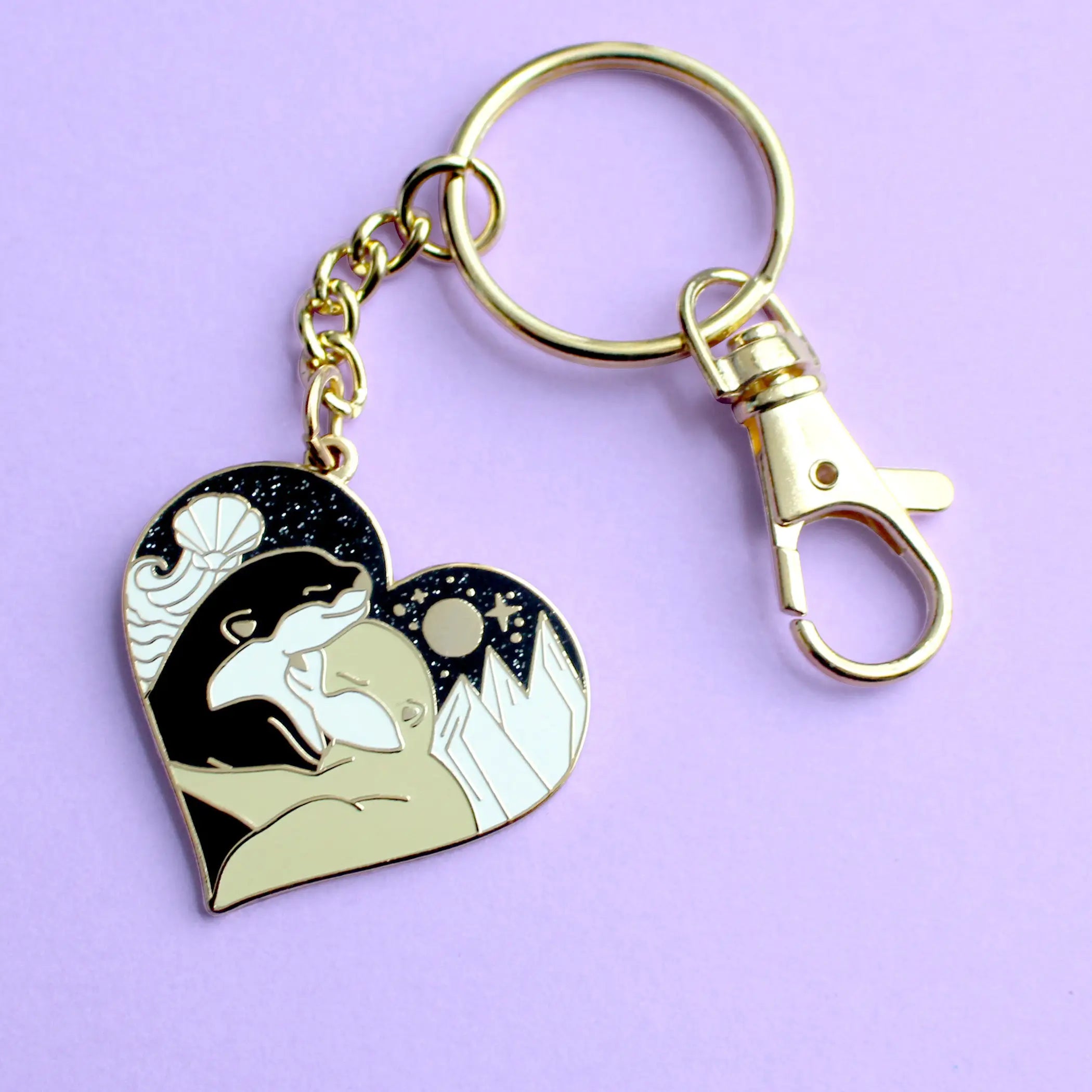 Glitter Punk Enamel Key Chains