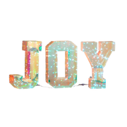3-Pc Set of 18"H USB Electric RGB Lighted Holographic "JOY" Decoration w/ Remote Control