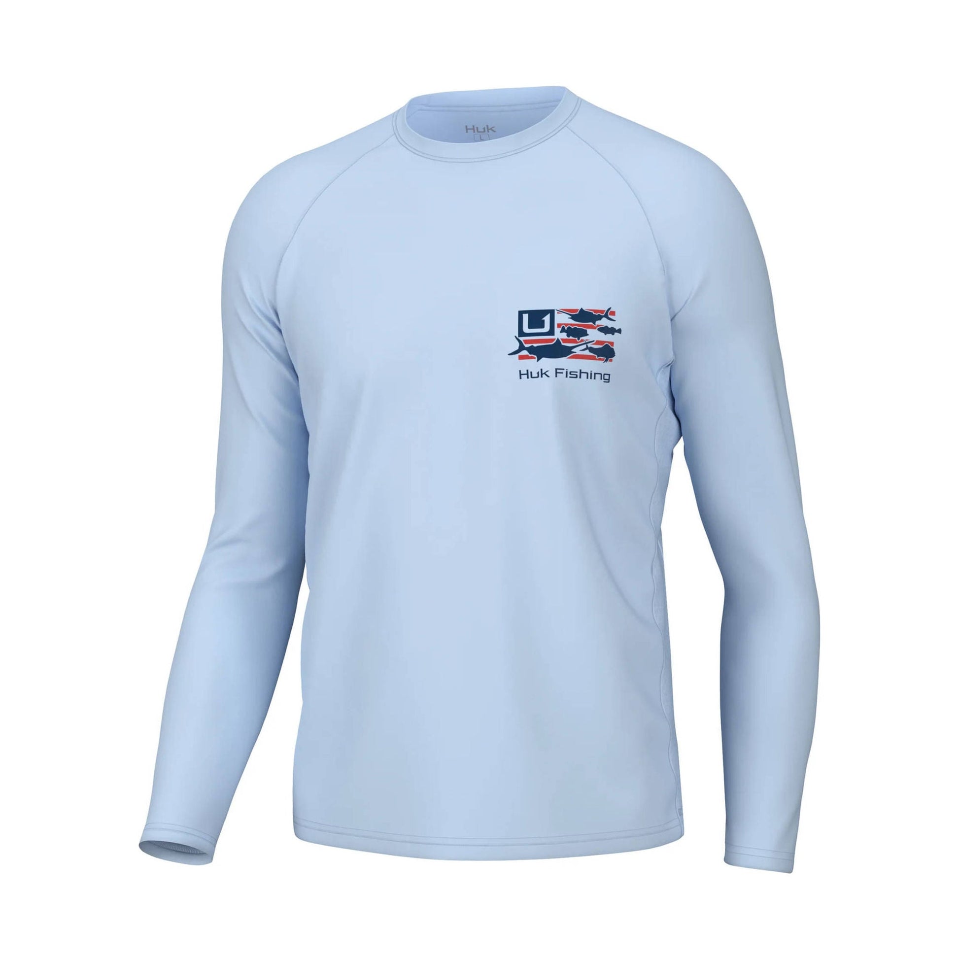 Huk Men's Trophy Flag Pursuit Performance Shirt - Ice Water by Lenny's Shoe & Apparel