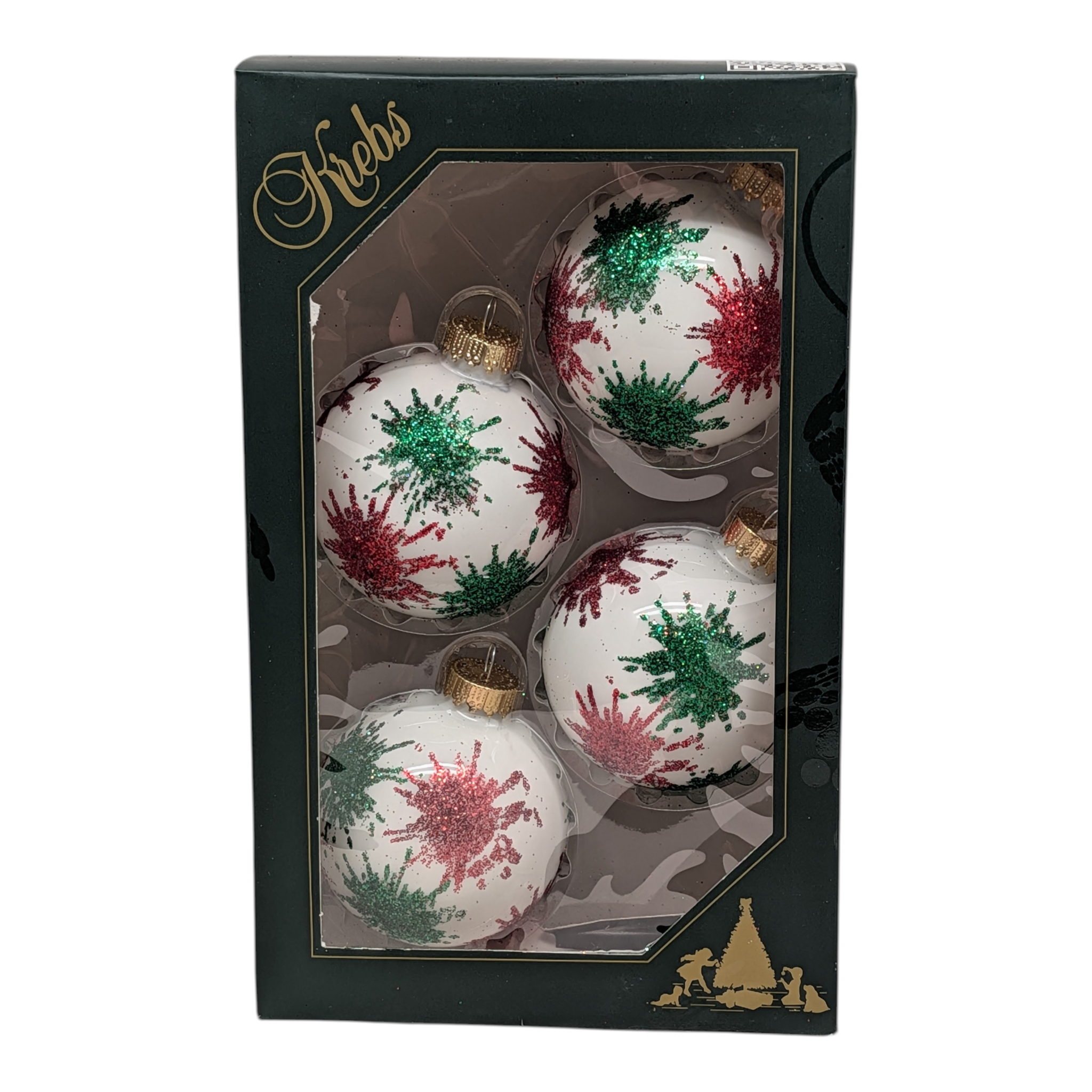 Krebs Value Glass Ornament 4 pack - Paint Splatter