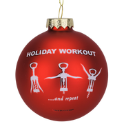 Wine Opener Holiday Workout Funny Glass Christmas Ornament