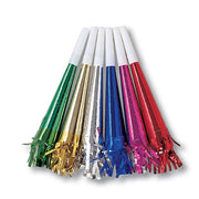 Foil Party Horns with Fringe Set Of 8