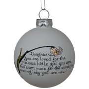 Christmas Keepsake Glass Ornament - Daughter - You are Loved