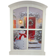Lighted Winter Window Wall Hanging - Snowman Welcome