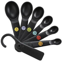 Measuring Set Black Spoons 7 Size Set by Homeportonline