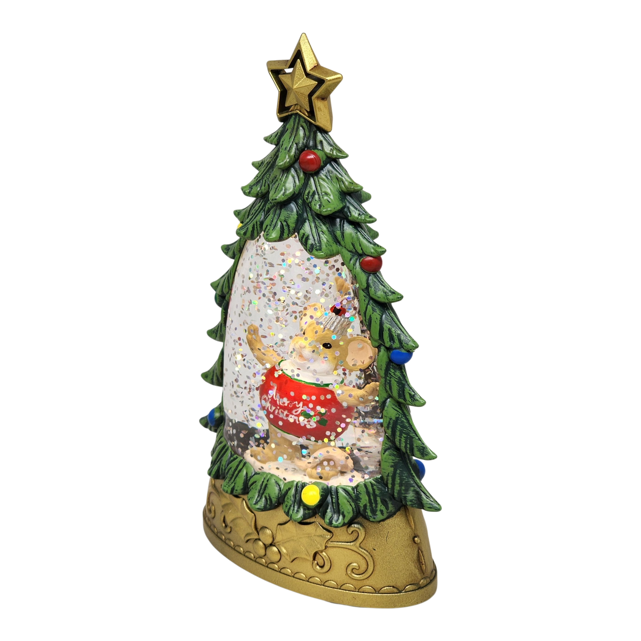 Charming Tails - Lighted Mouse Snowglobe Tree