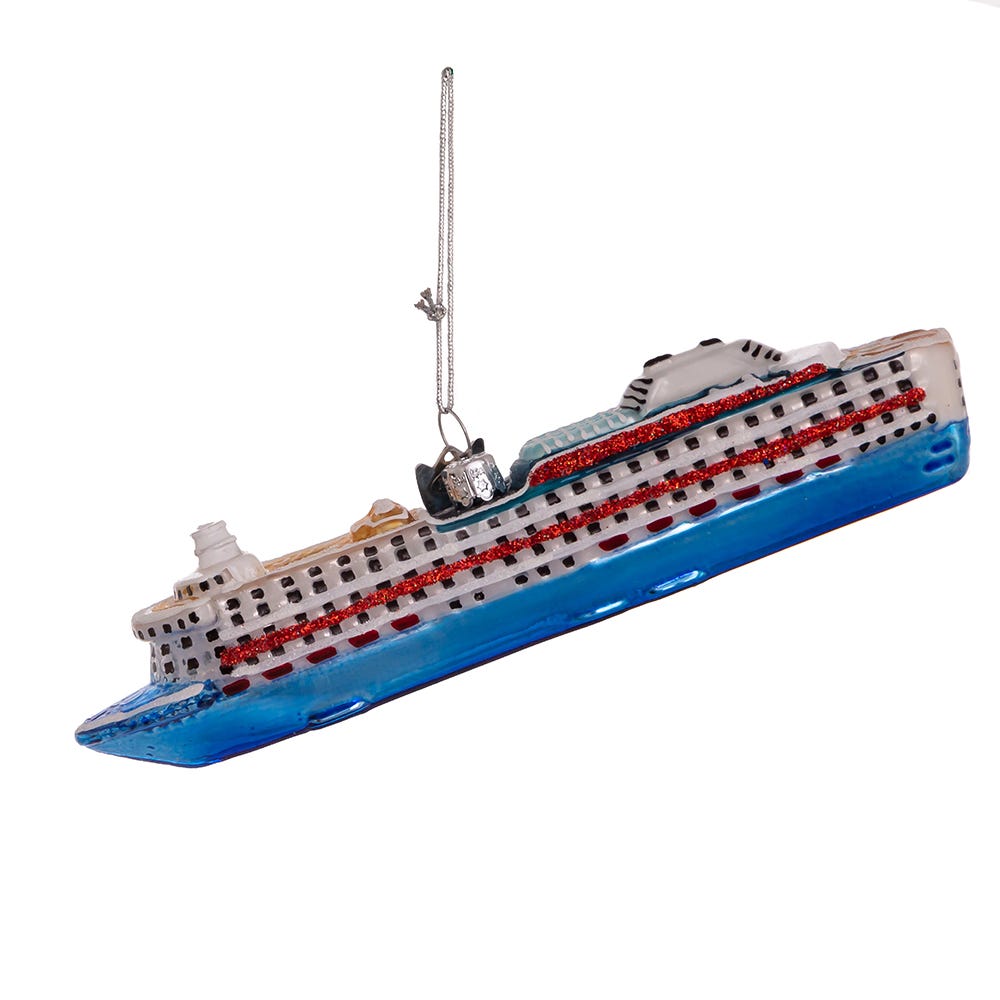 Glass Cruise Ship Ornament