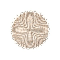 Round Natural Woven Palm Placemat by Homeportonline