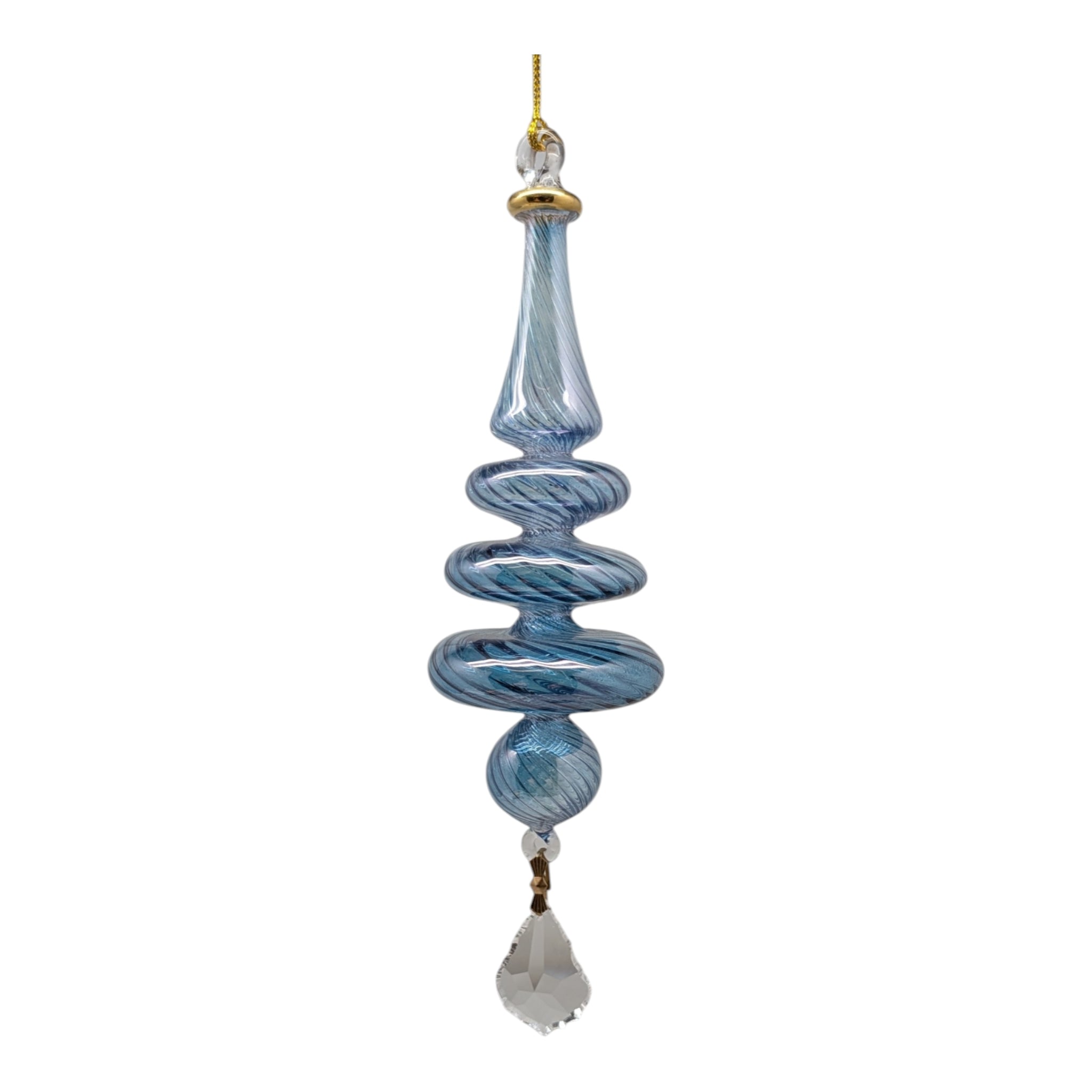 Twilight Blue Christmas Tree with Crystal Teardrop