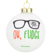 Oh Fudge Funny Glass Christmas Ornament