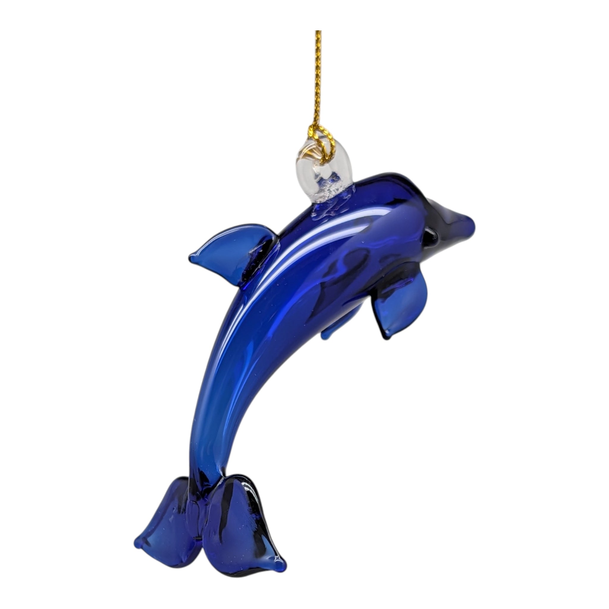 Sapphire Blue Leaping Dolphin Ornament