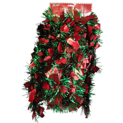 12 foot 4 Ply Luxury Matte Tinsel Garland - Red/Green