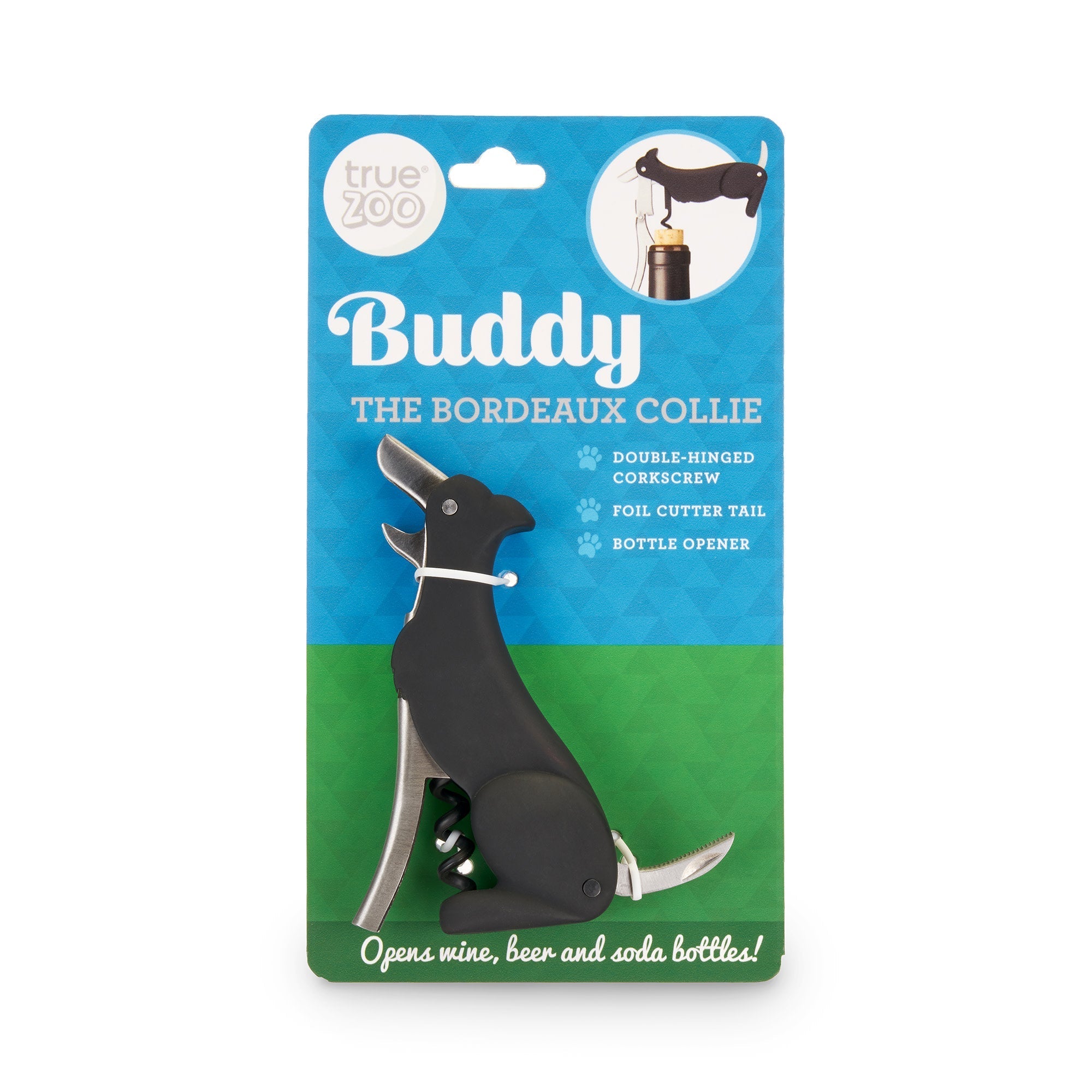 Corkscrew TrueZoo Buddy Collie Dog Double-Hinged by Homeportonline