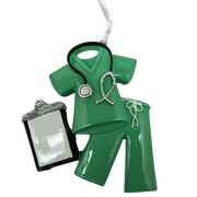Occupation Scrubs Ornament - Green