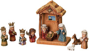 11-Piece Nativity Set with Creche Featuring Children