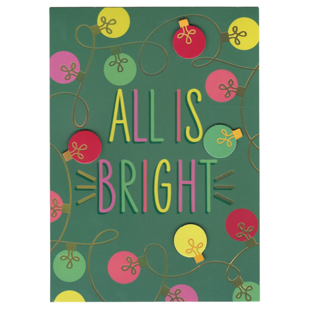 All Is Bright Light String Card