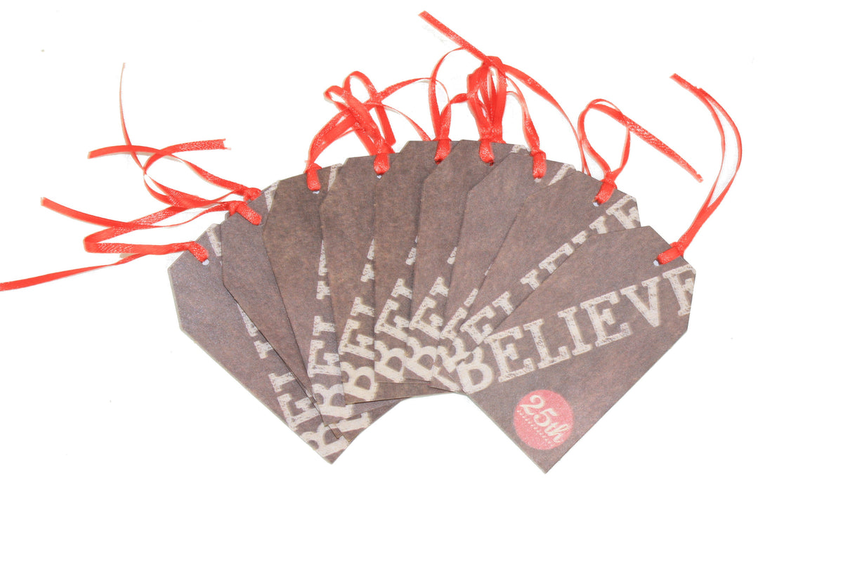 Christmas Luggage Gift Tag - Believe