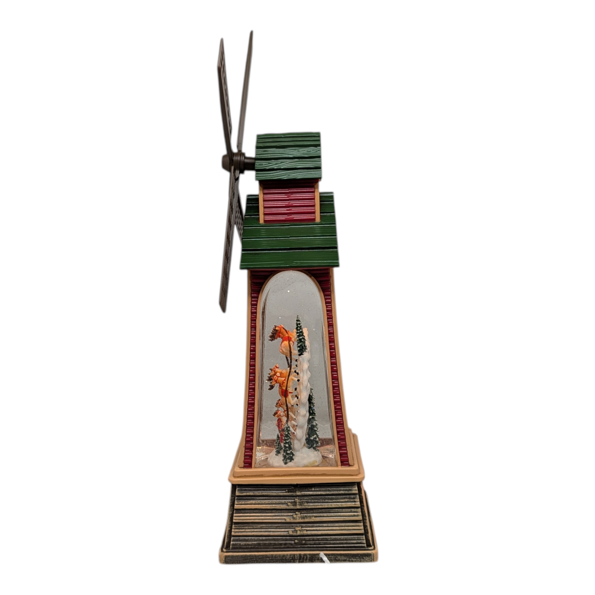 Lighted Windmill Snowglobe - Santa in his Sleigh