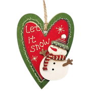 Snowman Heart Hanging Ornament