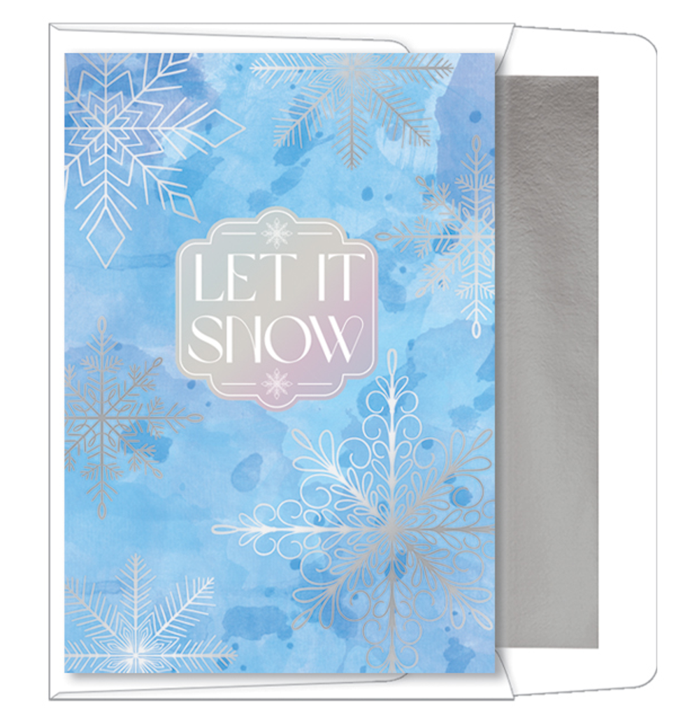 Foil Accented Embossed Cards (Let It Snow with Snowflakes)
